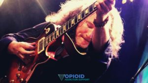 Tom Finch playing lead guitar